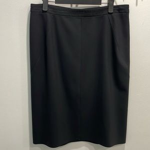 Theory wool black pencil work career office church classic capsule skirt size 10